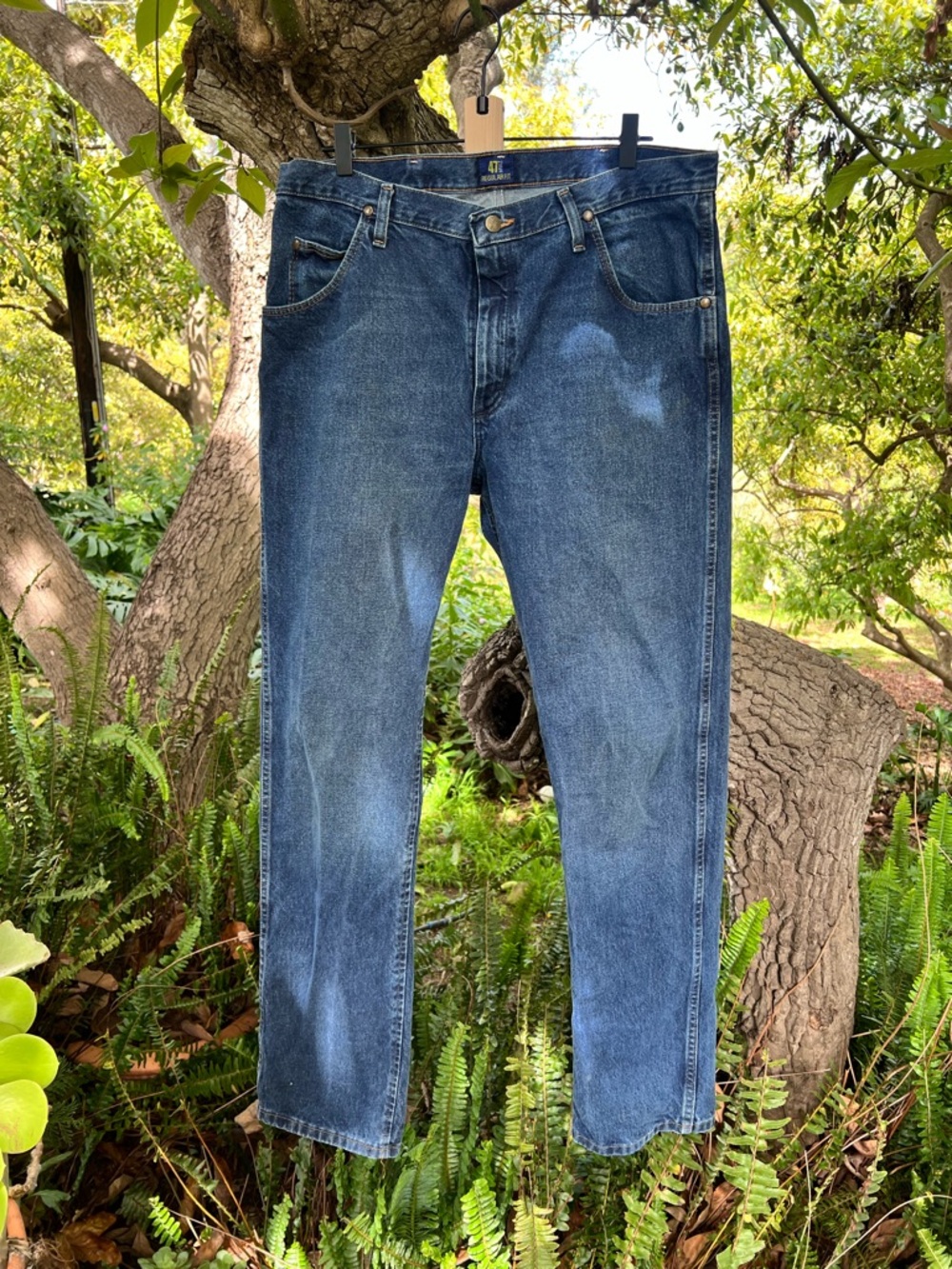 Wrangler Men's  Regular Fit Dark Blue Denim Jeans 36x34